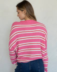 Right This Way Cardigan - Rose Stripe