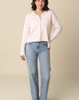 Cove Cardigan- Blush Stripes