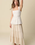 Brooke Tiered Maxi Skirt — Khaki