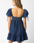 Denim Baby Doll Dress: Denim / S