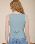 On a Whim Top- Misty Blue