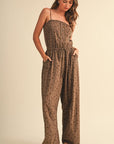 Ditsy Floral Sleeveless Lace Edge Barrel Jumpsuit