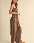 Ditsy Floral Sleeveless Lace Edge Barrel Jumpsuit