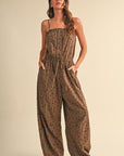 Ditsy Floral Sleeveless Lace Edge Barrel Jumpsuit
