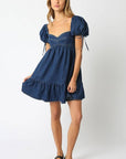 Denim Baby Doll Dress: Denim / S
