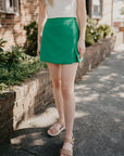 Side Slit Skort- Green
