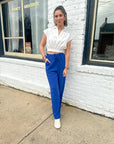 Shoreline Linen Pants- Cobalt