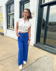 Shoreline Linen Pants- Cobalt