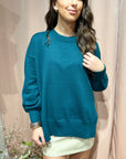 Side Slit Sweater- Teal