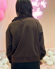 Soft Half Zip Pullover- Chocolate