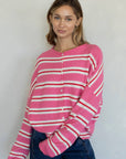 Right This Way Cardigan - Rose Stripe
