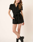 Black Denim Romper
